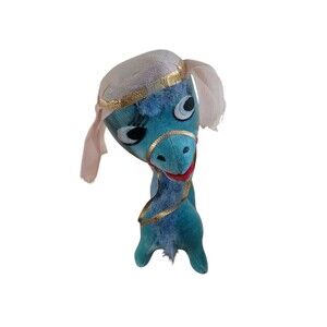 RARE 1966 Kamar Camel Blue Velvet Made In Japan 6.5"